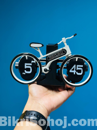 MidClock HY-F117 Unique Bicycle Vintage Flip Desk Clock